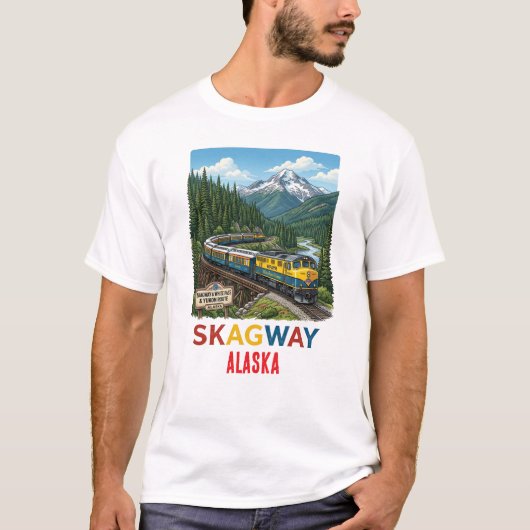 スカーグウェイ アラスカ ホワイトパス トレイル Tシャツ (正面)