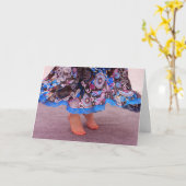 スカートかわいらしと踊り足の調子が良い カード (黄色い花)