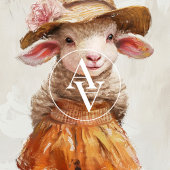 スカートの羊の絵 ヴィンテージ ファーム アニマル シープ ポスター