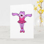 スカートをはいたバレエダンスのカエル カード (黄色い花)