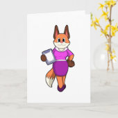 スカートを履いた秘書のキツネ カード (黄色い花)