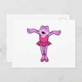 スカートを履いてバレエダンスをするカエル ポストカード (正面/裏面)