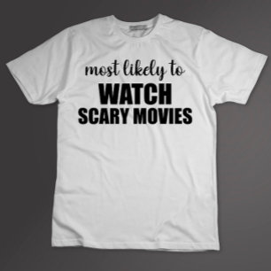 スカート映画を見る可能性が最も高い面白いハロウィン Tシャツ
