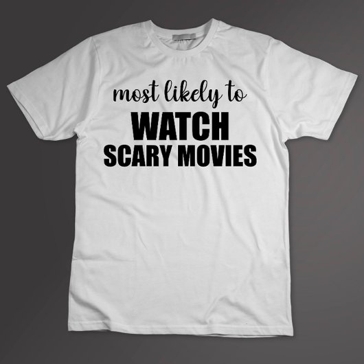 スカート映画を見る可能性が最も高い面白いハロウィン Tシャツ