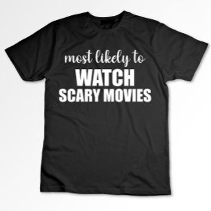 スカート映画を見る可能性が最も高い面白いハロウィン Tシャツ