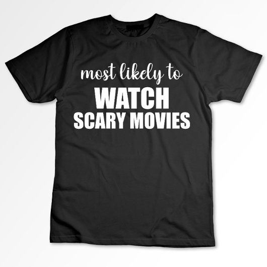 スカート映画を見る可能性が最も高い面白いハロウィン Tシャツ