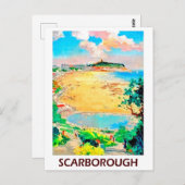 スカーバラビーチの風景、ヴィンテージ旅行 ポストカード (正面/裏面)