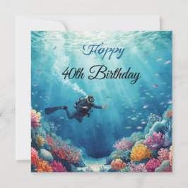 スカーバ 40歳の誕生日 水中 カード
