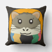 スカーフいけなを巻いたストライプの動物 クッション (正面)