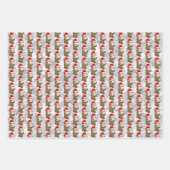 スカーフおもしろいを着たクリスマスのペンブロークウェルシュコーギー ラッピングペーパーシート (正面)