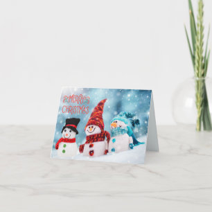スカーフおもしろい付きメリークリスマス雪だるま シーズンカード