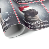 スカーフかわいらしとサンタハットのブラックラボ ラッピングペーパー (ロールコーナー)