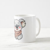スカーフでコアラ – 喜びと暖かさを広げる コーヒーマグカップ (正面右)