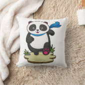 スカーフでランナーのパンダ クッション (ブランケット)
