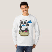 スカーフでランナーのパンダ Tシャツ (正面フル)