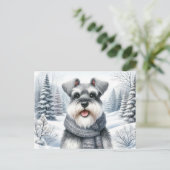 スカーフで冬のアートを楽しむシュノーザー ポストカード (スタンド正面)