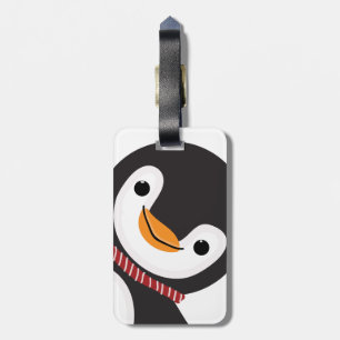 スカーフとサインのリバーシブルかわいいペンギン ラゲッジタグ
