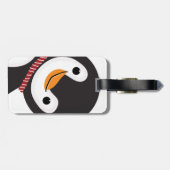 スカーフとサインのリバーシブルかわいいペンギン ラゲッジタグ (裏面横)