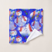 スカーフとハットを備えた雪だるま バスタオルセット (ウォッシュタオル)