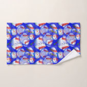 スカーフとハットを備えた雪だるま バスタオルセット (ハンドタオル)