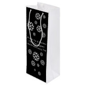 スカーフと帽子の黒と白の可愛い雪だるま ワインギフトバッグ (裏面アングル)