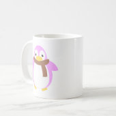 スカーフのかわいくカラフルなペンギン コーヒーマグカップ (正面左)