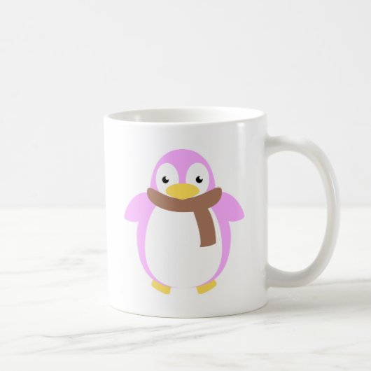 スカーフのかわいくカラフルなペンギン コーヒーマグカップ (右)