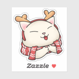 スカーフのトナカイ猫 シール