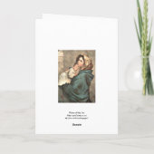 スカーフのマドンナが赤ちゃんイエスを抱える シーズンカード (裏面)