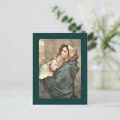 スカーフのマドンナが赤ちゃんイエスを抱える ポストカード (スタンド正面)