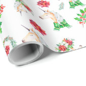 スカーフのユニコーンのクリスマスラッピング紙 ラッピングペーパー (ロールコーナー)