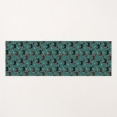 スカーフの冬のパターンの赤と黒のドーバーマン ヨガマット (正面(横))