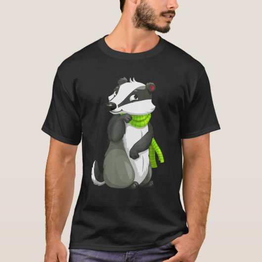 スカーフの可愛いスカンクかわいい動物 Tシャツ (正面)