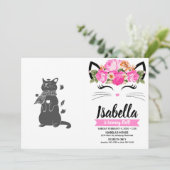 スカーフの猫は冬に備え、背面の色を選択 招待状 (スタンド正面)