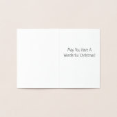 スカーフの銀ぱくのクリスマスカードが付いているかわいい雪だるま 箔カード (内部)