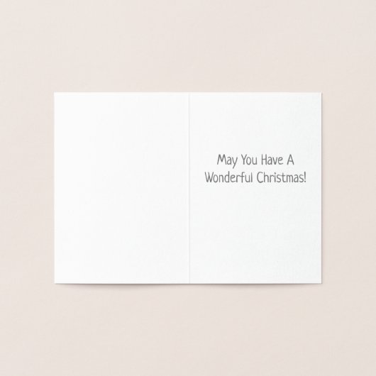 スカーフの銀ぱくのクリスマスカードが付いているかわいい雪だるま 箔カード (内部)