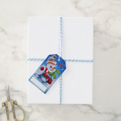 スカーフの雪だるま ギフトタグ (より糸付き)