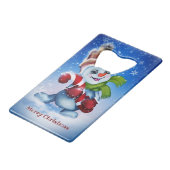 スカーフの雪だるま クレジットカード栓抜き (裏面アングル)