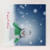 スカーフの雪だるま ジグソーパズル (横)