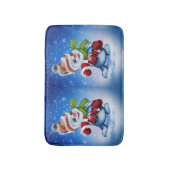 スカーフの雪だるま バスマット (正面縦)