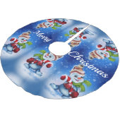 スカーフの雪だるま ブラッシュドポリエステルツリースカート (アングル)