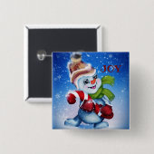 スカーフの雪だるま 缶バッジ (正面&裏面)