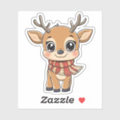 スカーフをしたキュートなクリスマストナカイ シール (シート)