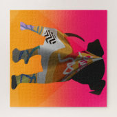 スカーフを付けた子犬 ジグソーパズル (横)