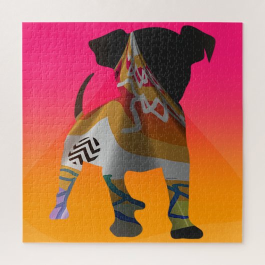 スカーフを付けた子犬 ジグソーパズル (縦)