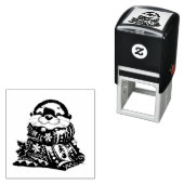 スカーフを巻いたクリスマスオッター セルフインキングスタンプ (インサイチュ)