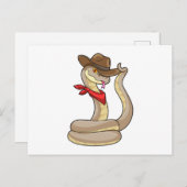 スカーフを巻いたコワボーイのようなヘビ ポストカード (正面/裏面)