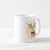 スカーフを巻いたメリークリスマスのトナカイ コーヒーマグカップ (正面右)