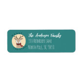 スカーフを巻いたメリークリスマスのトナカイ ラベル (正面)