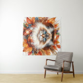 スカーフを巻いた秋のラグドール猫 タペストリー (インサイチュ(横))